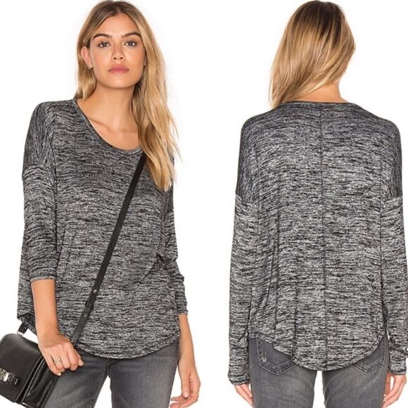 SOLD Hudson Long Sleeve Top Marled Black - Picture 9 of 9